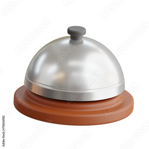 3D Reception Bell Model Ring for Service. 3d illustration, 3d element, 3d rendering. 3d visualization isolated on a transparent background