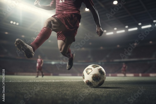 soccer player kicking ball © Raccoon Stock AI