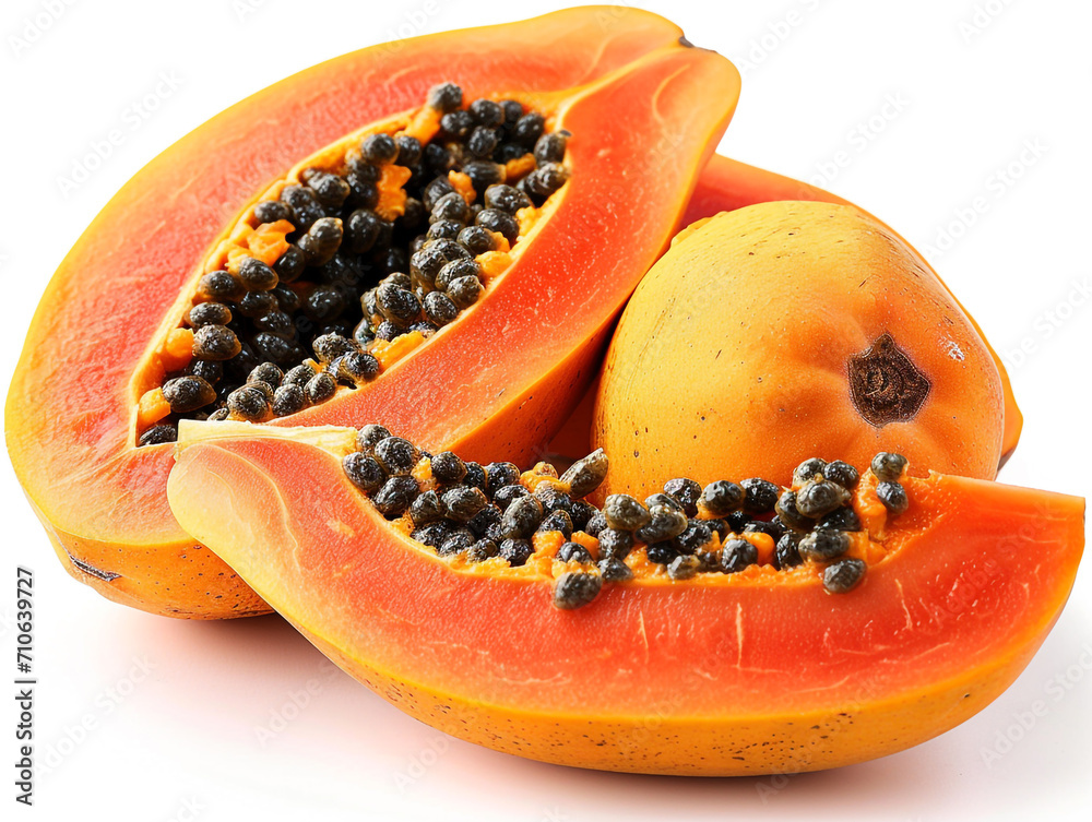 Papaya isolated on white background. Minimalist style. Papaya isolated on white background. Minimalist style.