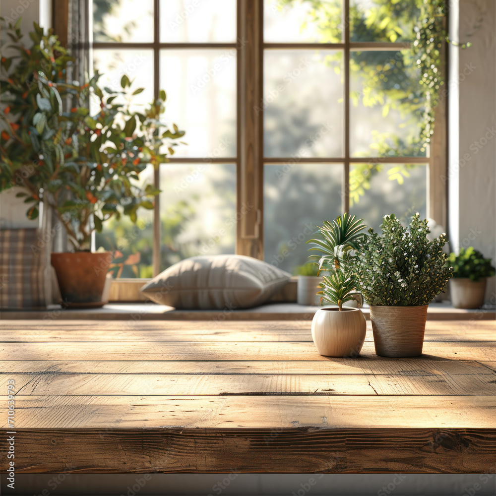 Empty wooden table and window room interior decoration background, product montage display,can be used for display or montage your products.Mock up for display of product. Empty wooden table and window room interior decoration background, product montage display,can be used for display or montage your products.Mock up for display of product.