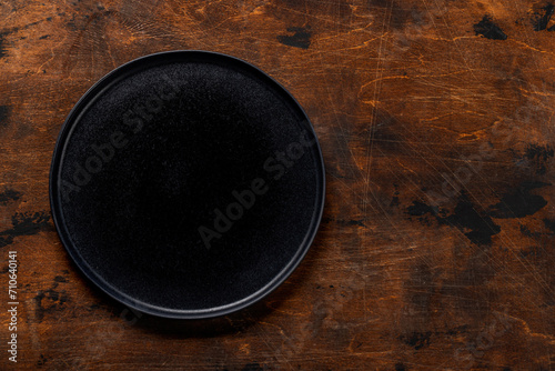 Mockup for a delicious meal. Empty plate on a table