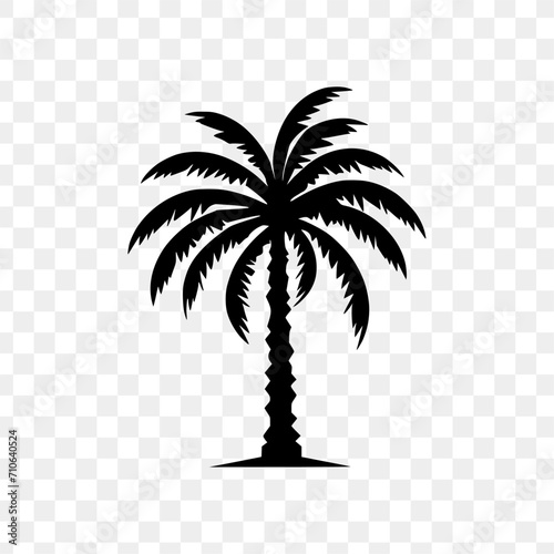 icon and silhouette of a date palm tree. transparent background
