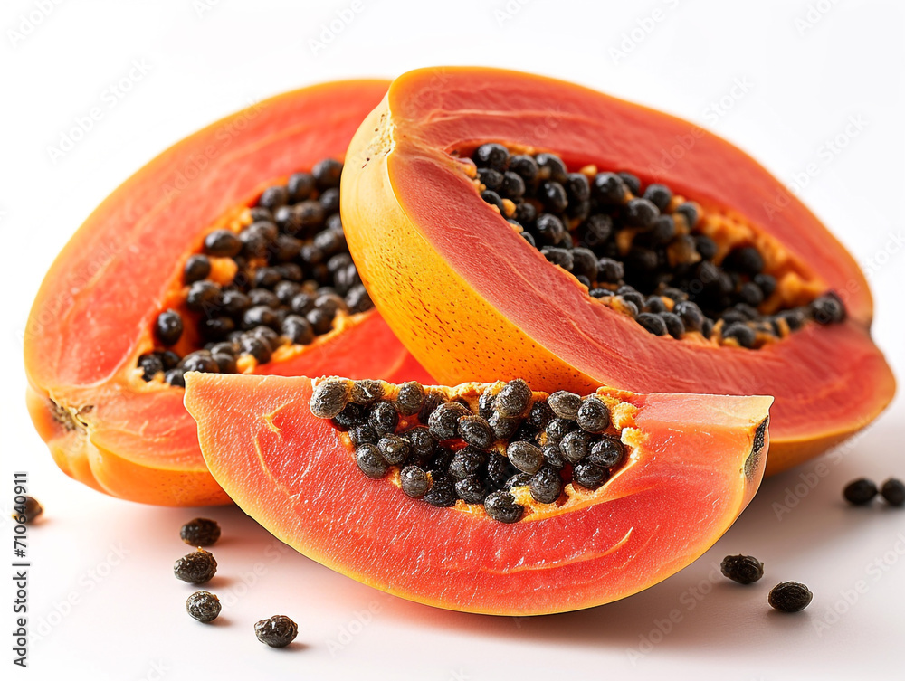 Papaya isolated on white background. Minimalist style. Papaya isolated on white background. Minimalist style.