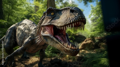 Dinosaurs background  3D reallistic  dino wallpaper  tyrannosaurus wide angle