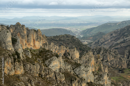 Rocks for climbing and Pancorbo viewpoint. Area of mountains and plateau of Burgos © pintxoman