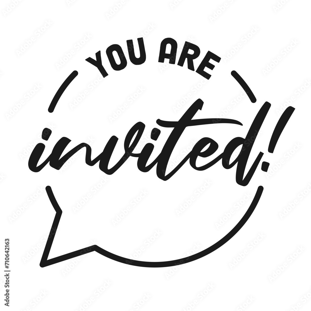 Fototapeta premium You are invited. Handwritten banner. Calligraphic invitation.