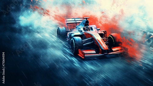 Formula speed car, motor sport background, modern dynamic large screen