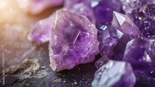 UHD stock image banner of beautiful amethyst crystals for a spiritual wellness shop