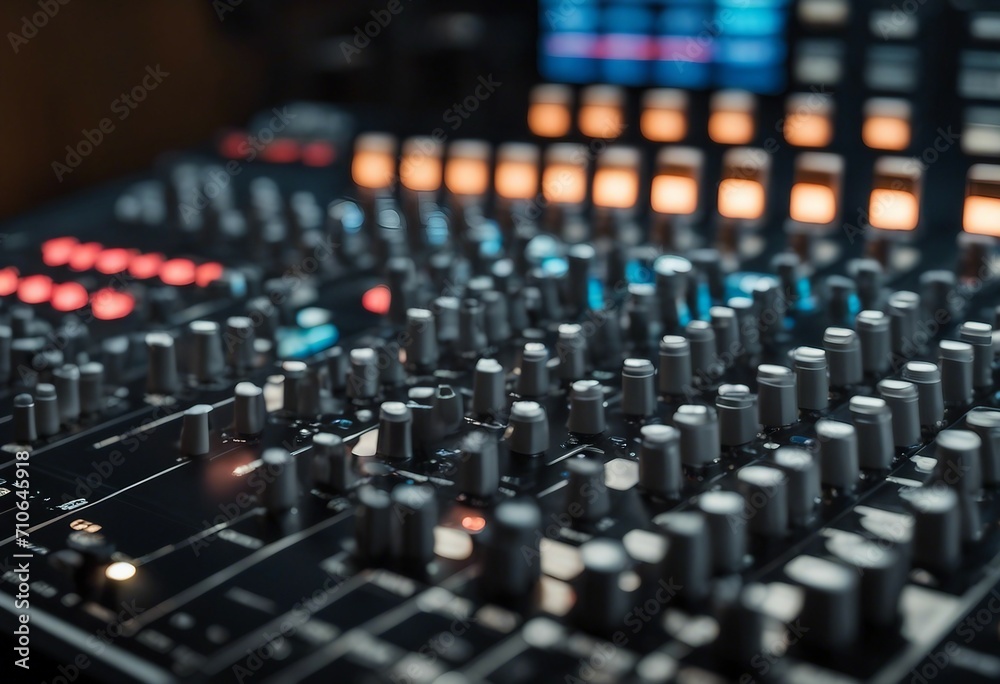 Audio mixing console in a recording session shallow depth of field Audio mixing console in a recording session shallow depth of field