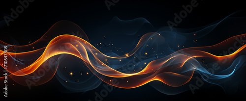 Dark blue abstract background with glowing lines background High quality photo
