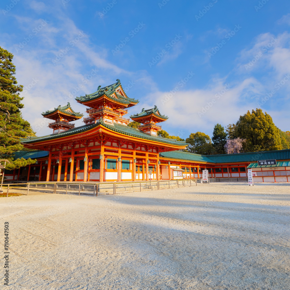 Heian Shrine built on the occasion of 1100th anniversary of the capital's foundation in Kyoto, dedicated to the spirits of the first and last emperors who reigned the city Heian Shrine built on the occasion of 1100th anniversary of the capital's foundation in Kyoto, dedicated to the spirits of the first and last emperors who reigned the city