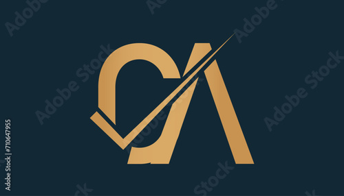 CA Letter Logo Design Template Vector. Creative initials letter CA logo concept. photo