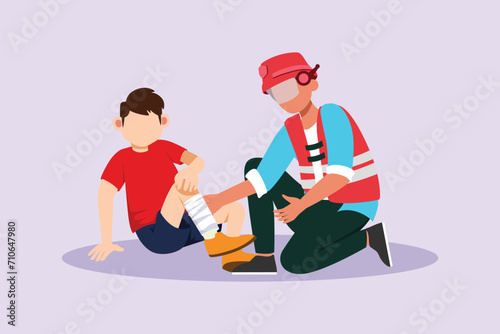 First aid, emergency concept. Colored flat vector illustration isolated.