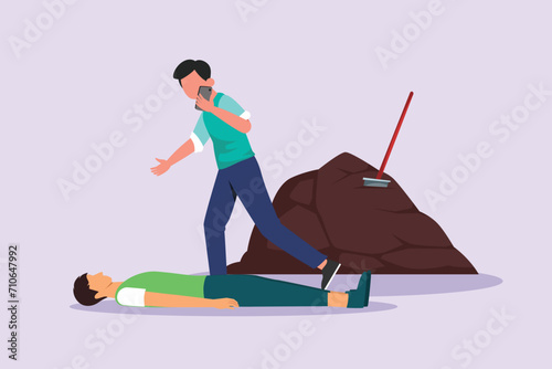 First aid, emergency concept. Colored flat vector illustration isolated.