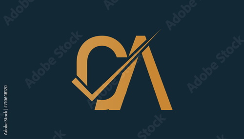CA Letter Logo Design Template Vector. Creative initials letter CA logo concept.