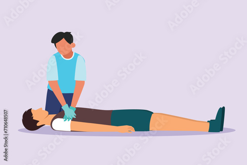 First aid, emergency concept. Colored flat vector illustration isolated.