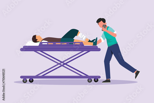 First aid, emergency concept. Colored flat vector illustration isolated.