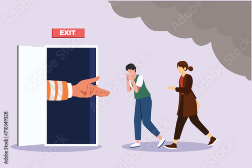 First aid, emergency concept. Colored flat vector illustration isolated.