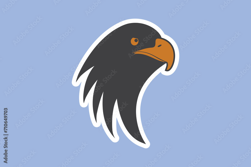 Fototapeta premium Eagle Bird logo Sticker design vector illustration. Animal nature icon concept. Bird eagle vector, eagle head logo, bird safe sticker design logo. 