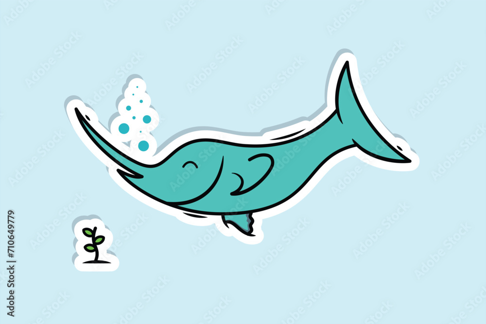 Marlin Fish sticker design vector illustration. Animal nature icon concept. Marlin fish cartoon mascot character sticker design logo.
Marlin Fish sticker design vector illustration. Animal nature icon concept. Marlin fish cartoon mascot character sticker design logo.