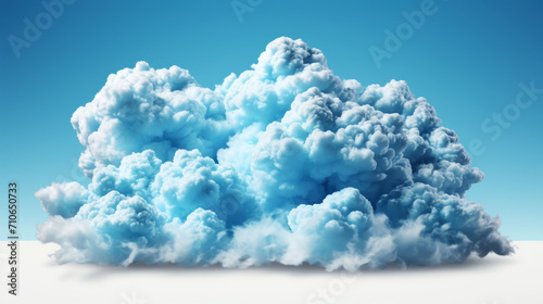 Skyblue cloud isolated on background. Realistic clouds with space for copying. Generative AI © kovalovds