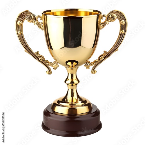  gold trophy cup isolated on a white background