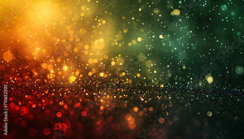 Abstract glitter sparkle background in green, yellow and red, celebrating Black History Month. photo