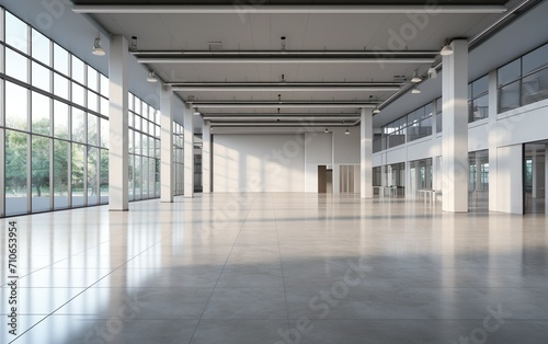 Empty hall in the modern office building photo