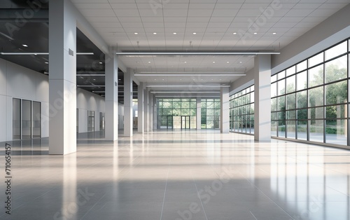 Empty hall in the modern office building photo