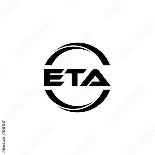 ETA letter logo design with white background in illustrator, cube logo, vector logo, modern alphabet font overlap style. calligraphy designs for logo, Poster, Invitation, etc.