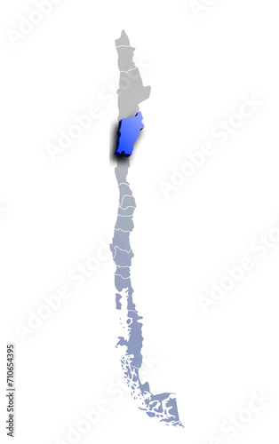 ATACAMA DEPARTMENT MAP PROVINCE OF CHILE 3D ISOMETRIC MAP