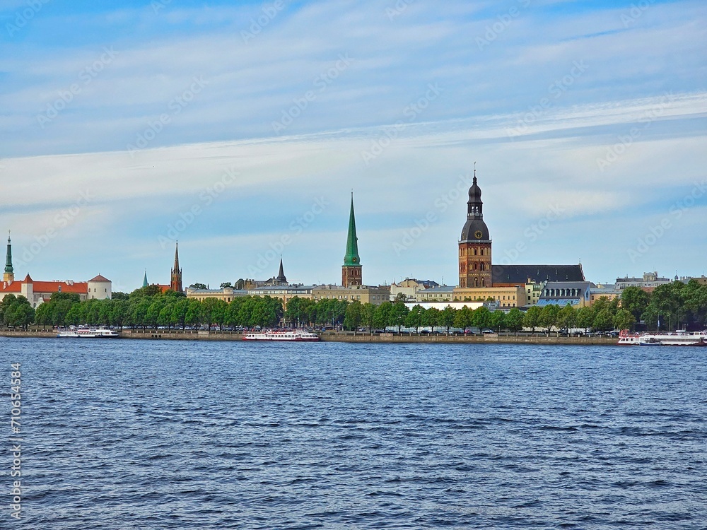 View of old Riga from the Daugava river, Latvia