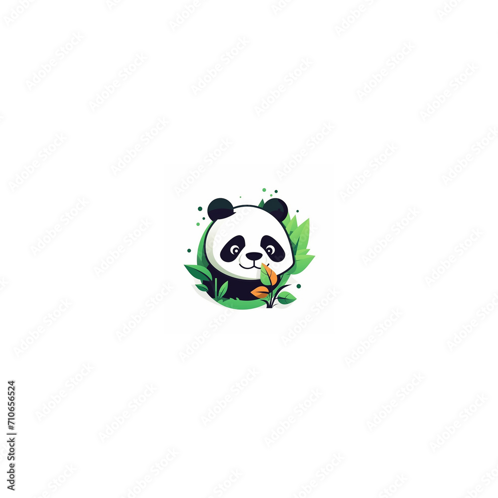 cute panda design logo