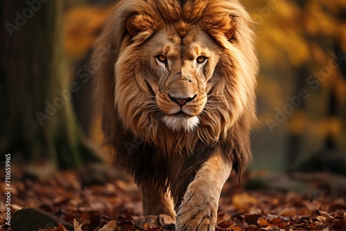 The lion is a big and powerful animal. © Niko_Dali