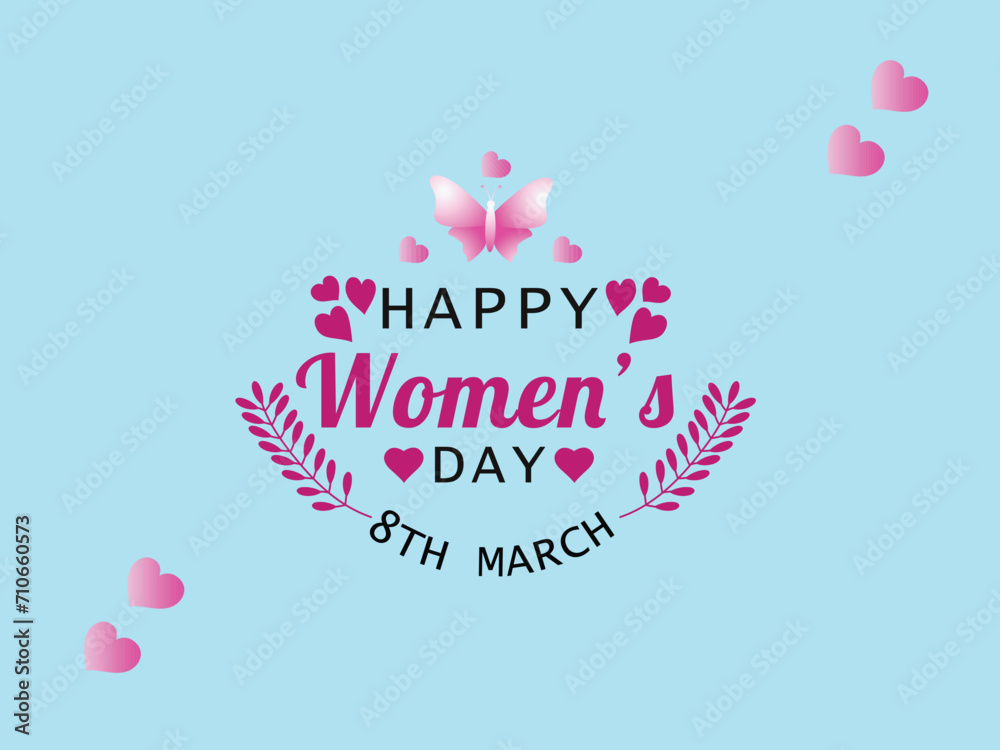 Abstract Happy Women's Day, attractive & love vector template design.