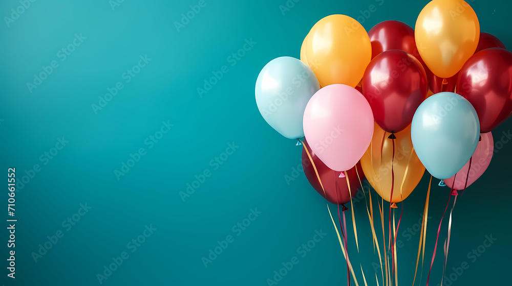 Birthday background with balloons and confetti for birthday card or invitation design Birthday background with balloons and confetti for birthday card or invitation design