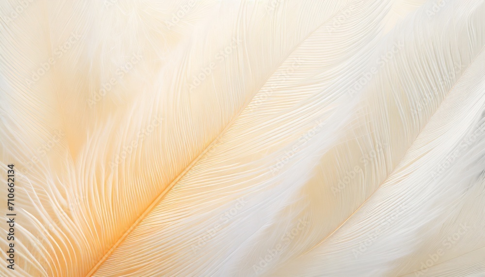 beautiful white feather pattern texture background with orange light illustration - obrazy, fototapety, plakaty 