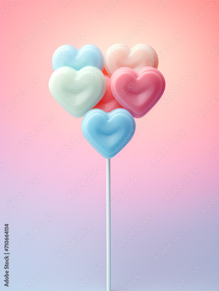 Lollipop heart as a symbol of love on Valentine's Day