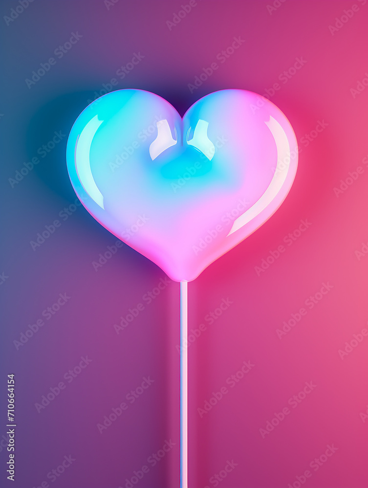 Lollipop heart as a symbol of love on Valentine's Day