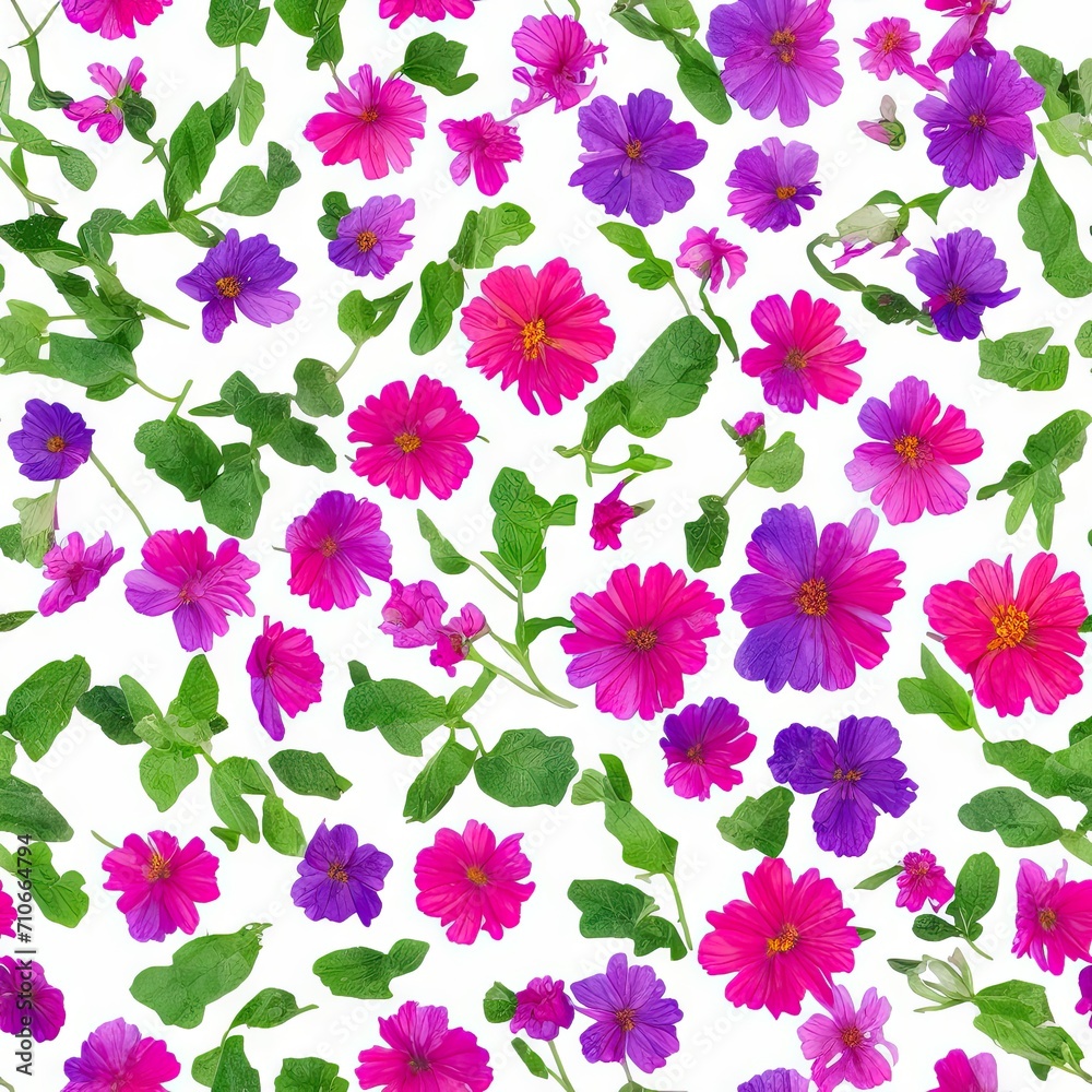Flowers. Abstract seamless pattern. AI generated. Flowers. Abstract seamless pattern. AI generated.