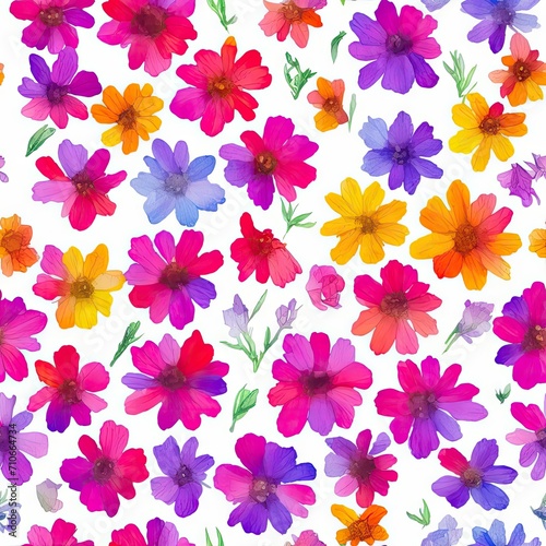 Flowers. Abstract seamless pattern. AI generated.