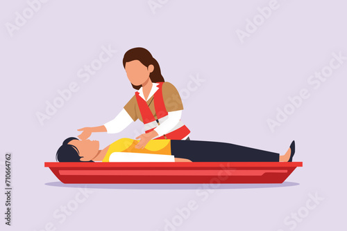 First aid, emergency concept. Colored flat vector illustration isolated.