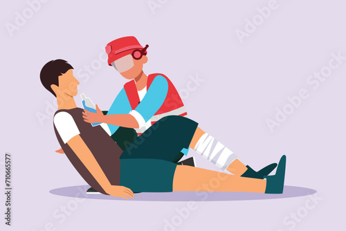 First aid, emergency concept. Colored flat vector illustration isolated.