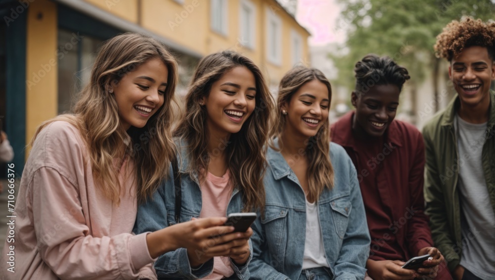 Fototapeta premium Classmates spend time together after school