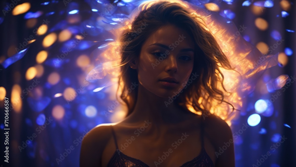 portrait of a woman in a nightclub portrait of a woman in a nightclub