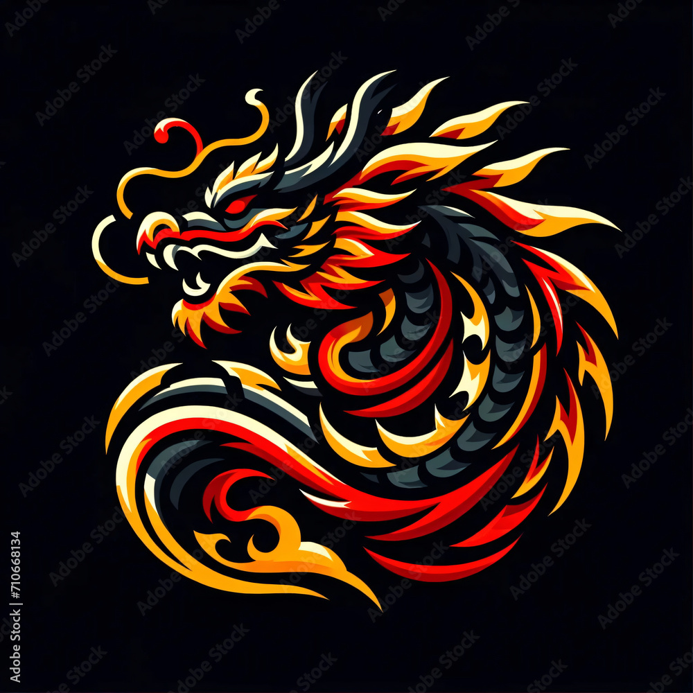 Chinese dragon  logo