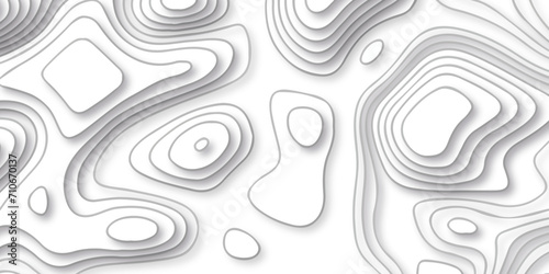Topographic map background geographic line map with seamless ornament design. The black on white contours vector topography stylized height of the lines map.