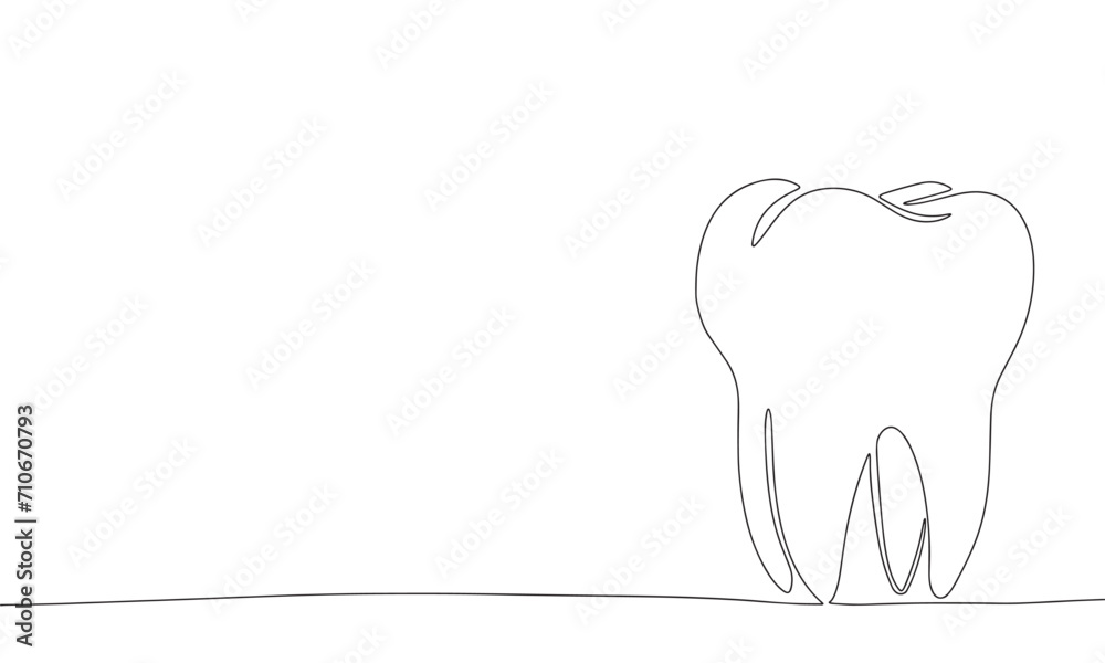 Tooth one line continuous line. Line art teeth outline, silhouette. Hand drawn vector art. Tooth one line continuous line. Line art teeth outline, silhouette. Hand drawn vector art.