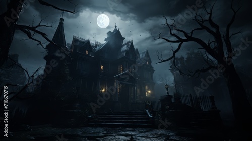 Cursed Mansion in Twilight Haze