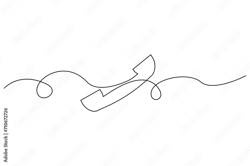 Fototapeta premium Continuous drawing of handset. One line icon of handset. Vector illustration. EPS 10.